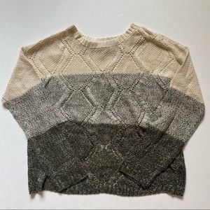 blu pepper tri colored cropped open back sweater size m